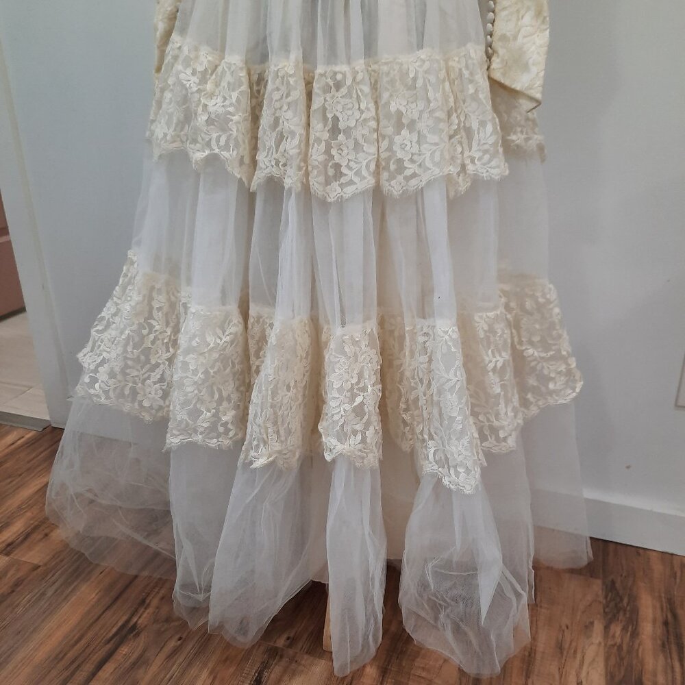 Vtg 40s handmade wedding dress - Picture 9 of 15